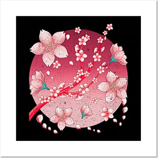Japanese Pink Flower Blossom Japan Sakura Cherry Blossom Posters and Art